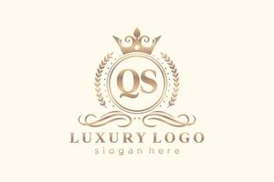 modèle initial de logo de luxe royal de lettre qs dans l'art vectoriel pour le restaurant, la royauté, la boutique, le café, l'hôtel, l'héraldique, les bijoux, la mode et d'autres illustrations vectorielles.