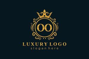 modèle initial de logo de luxe royal de lettre oo dans l'art vectoriel pour le restaurant, la royauté, la boutique, le café, l'hôtel, l'héraldique, les bijoux, la mode et d'autres illustrations vectorielles.