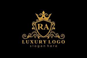 modèle de logo de luxe royal lettre initiale ra dans l'art vectoriel pour le restaurant, la royauté, la boutique, le café, l'hôtel, l'héraldique, les bijoux, la mode et d'autres illustrations vectorielles.