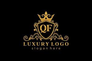 modèle initial de logo de luxe royal de lettre qf dans l'art vectoriel pour le restaurant, la royauté, la boutique, le café, l'hôtel, l'héraldique, les bijoux, la mode et d'autres illustrations vectorielles.