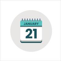 icône de la date du calendrier. icône du jour du mois. date du programme de l'événement. l'heure du rendez-vous. agenda du planificateur, calendrier du mois de janvier et planificateur de temps. rappel du jour. icône de vecteur