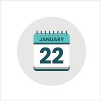 icône de la date du calendrier. icône du jour du mois. date du programme de l'événement. l'heure du rendez-vous. agenda du planificateur, calendrier du mois de janvier et planificateur de temps. rappel du jour. icône de vecteur