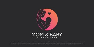 illustration vectorielle de conception de logo maman et bébé avec concept de cercle et élément créatif vecteur
