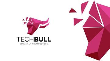 modèle de vecteur de conception de logo bull tech