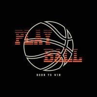 typographie d'illustration de basket-ball. parfait pour la conception de t-shirt vecteur