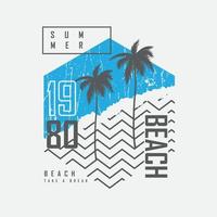 typographie d'illustration de plage d'été. parfait pour la conception de t-shirt vecteur