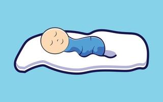 bébé qui dort sur un oreiller nuage vecteur