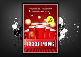 Illustration d'affiche de Beer pong vecteur