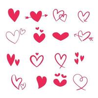 illustration vectorielle d'icônes de coeur rose vecteur