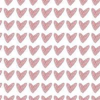 joli modèle sans couture de coeurs de la saint-valentin dessinés à la main. doodle décoratif en forme de coeur d'amour dans le style de croquis. coeurs d'encre gribouillis à pois pour la conception de mariage, l'emballage, l'ornement et les cartes de voeux vecteur