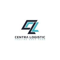 lettre initiale abstraite logo cl ou lc en bleu isolé sur fond blanc appliqué pour le logo de l'entreprise logistique également adapté pour les marques ou les entreprises ont le nom initial lc ou cl. vecteur