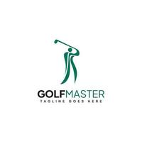 résumé, gens, jouer golf, maître, logo, vecteur