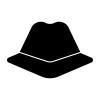 une icône du design plat de chapeau de cowboy vecteur