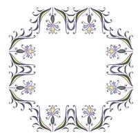 dessin à la main cadre de couleur décoratif floral zentangle vecteur