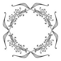 dessin à la main cadre décoratif floral zentangle vecteur