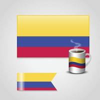 vecteur de conception du drapeau de la colombie