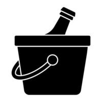 icône du design moderne du seau à vin vecteur