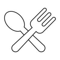 fourchette avec cuillère, concept d'icône de vaisselle. vecteur