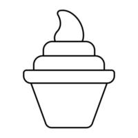 une délicieuse icône de coupe de crème glacée vecteur