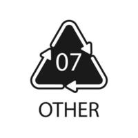autre symbole de code de recyclage 07. signe de polyéthylène de vecteur de recyclage de plastique.