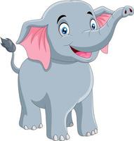 un dessin animé mignon d'éléphant souriant vecteur