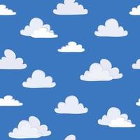 nuages blancs sur illustration vectorielle de ciel bleu modèle sans couture vecteur