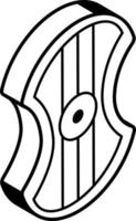 une icône isométrique de ligne de bouclier de bataille vecteur