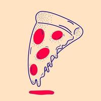 pizza de contour de vecteur d'illustration. iconepizza
