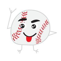 personnage de dessin animé mignon de balle de baseball. vecteur