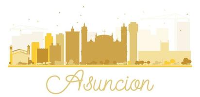 asuncion city skyline silhouette dorée. vecteur