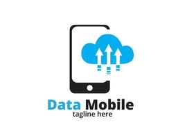 logo mobile de données vecteur