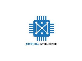 création de logo d'intelligence artificielle vecteur