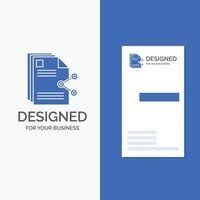 logo d'entreprise pour le contenu. des dossiers. partage. partager. document. modèle de carte de visite bleu vertical. vecteur