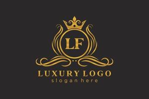 modèle initial de logo de luxe royal de lettre lf dans l'art vectoriel pour le restaurant, la royauté, la boutique, le café, l'hôtel, l'héraldique, les bijoux, la mode et d'autres illustrations vectorielles.