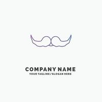 moustache. branché. movember. Masculin. modèle de logo d'entreprise violet hommes. place pour le slogan vecteur