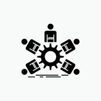 équipe. groupe. leadership. Entreprise. icône de glyphe de travail d'équipe. illustration vectorielle isolée vecteur