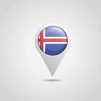 épingle de carte drapeau islande vecteur