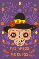 bannière de voeux dia de los muertos pour le jour des morts. graphiques vectoriels. vecteur