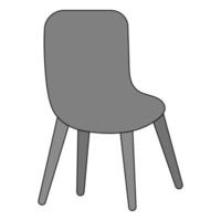 fauteuil. vue arrière de la chaise. élément intérieur de couleur grise en style cartoon vecteur