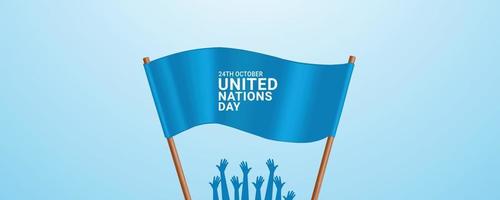 illustration vectorielle de la journée des nations unies. concept de médias sociaux créatifs de la journée des nations unies. vecteur