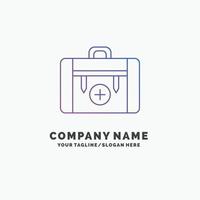 sac. camping. santé. randonnée. modèle de logo d'entreprise violet de bagages. place pour le slogan vecteur