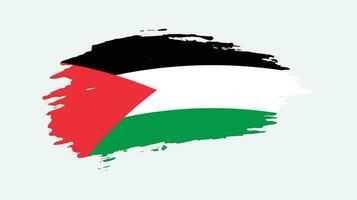 nouvelle conception de drapeau grunge palestine de style ondulé vecteur