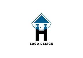 modèle de conception de logo minimaliste lettre h home pour entreprise vecteur