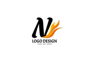 logo lettre n fire pour marque ou entreprise, concept minimaliste. vecteur