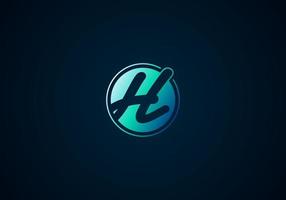 lettre h logo cercle lié vecteur