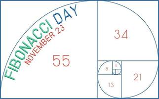 conception d'affiche du jour de fibonacci vecteur