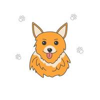 un chien corgi dans le style dun duddle pour posters posters vecteur