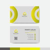 concept de modèle de carte d'identité d'entreprise jaune et blanc vecteur