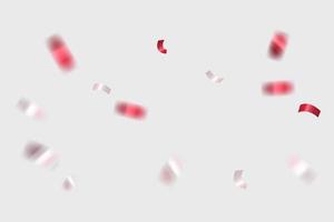 ruban volant de confettis rouge blanc vecteur