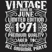 conception de t-shirt de typographie d'anniversaire vintage vecteur